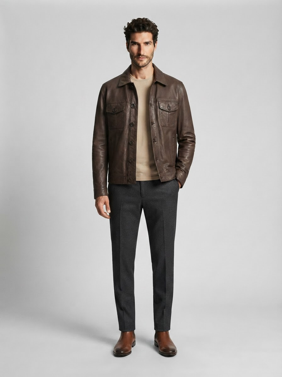 Erkek Kahverengi Süet Blazer Ceket