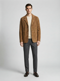 Erkek Kahverengi Süet Blazer Ceket