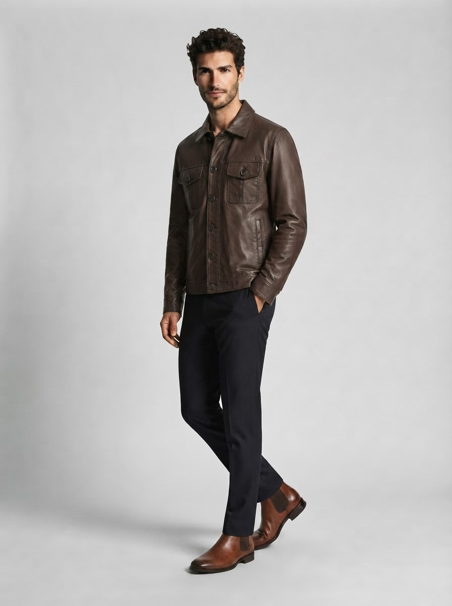 Erkek Kahverengi Süet Blazer Ceket